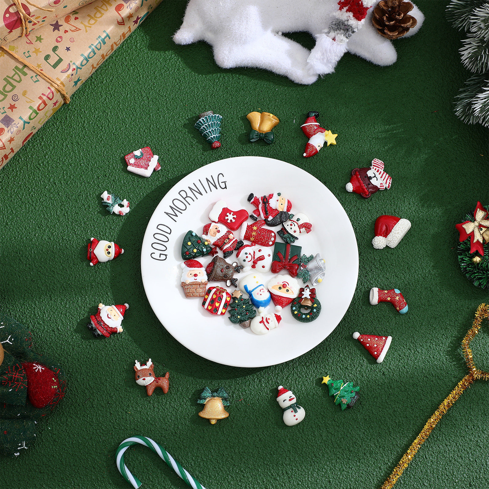 Craft Embellishments - 50 PCS Embellishment Christmas Ornaments Mixed