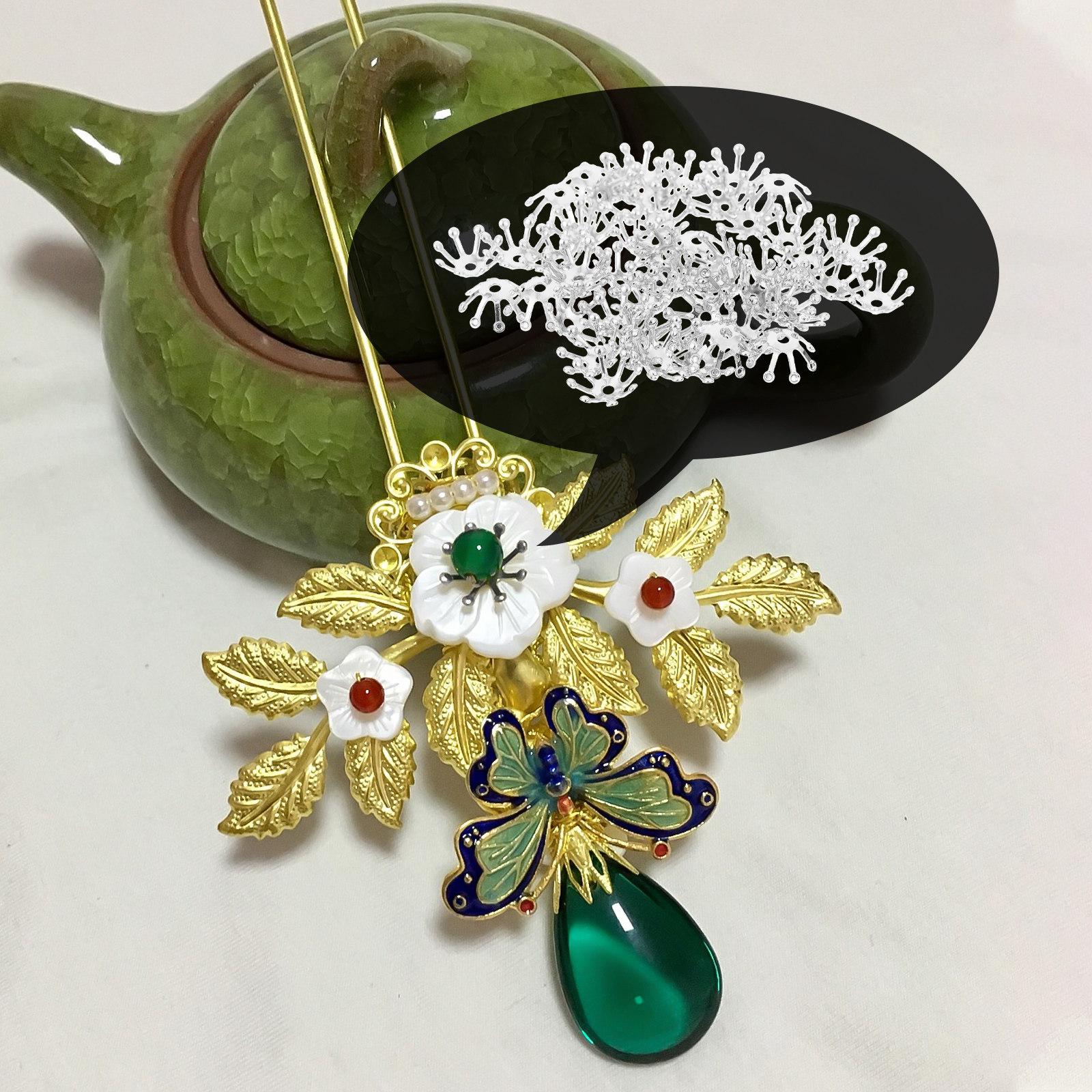 Craft Embellishments - 50Pcs Chic Flower Bud Shaped Copper