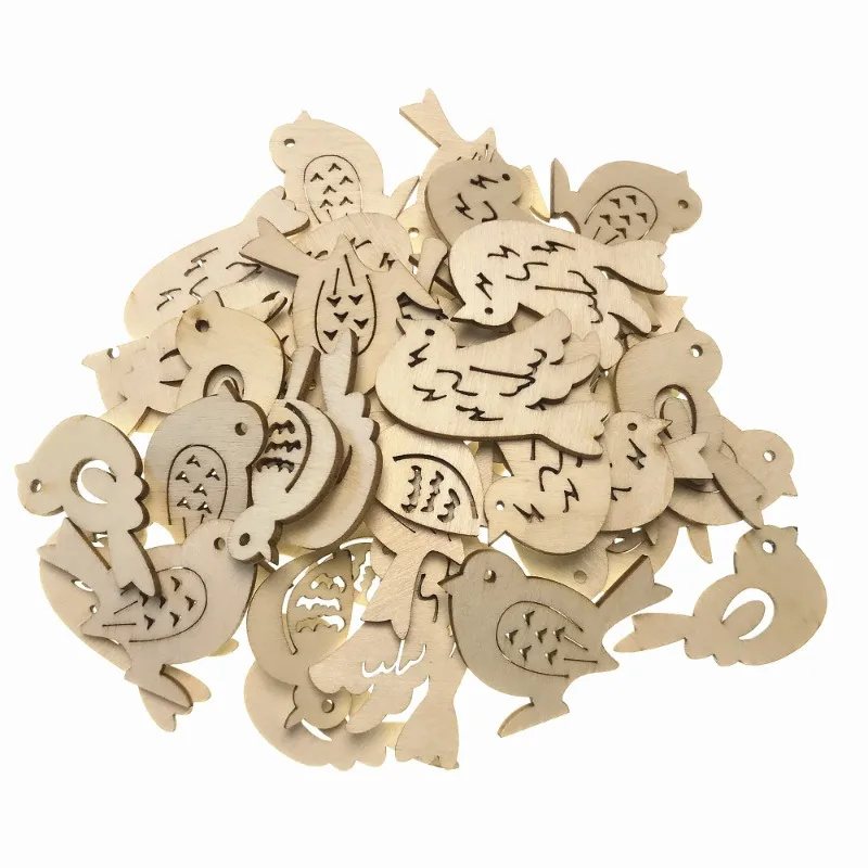 50pcs Wooden Bird Pattern DIY  - огляд і ціна Embellishments For Scrapbooking