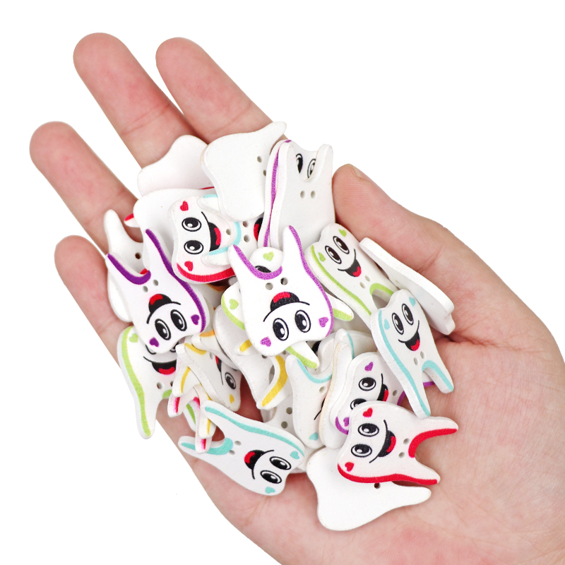 50/100pcs Wooden Button Tooth  - огляд і ціна Embellishments For Scrapbooking