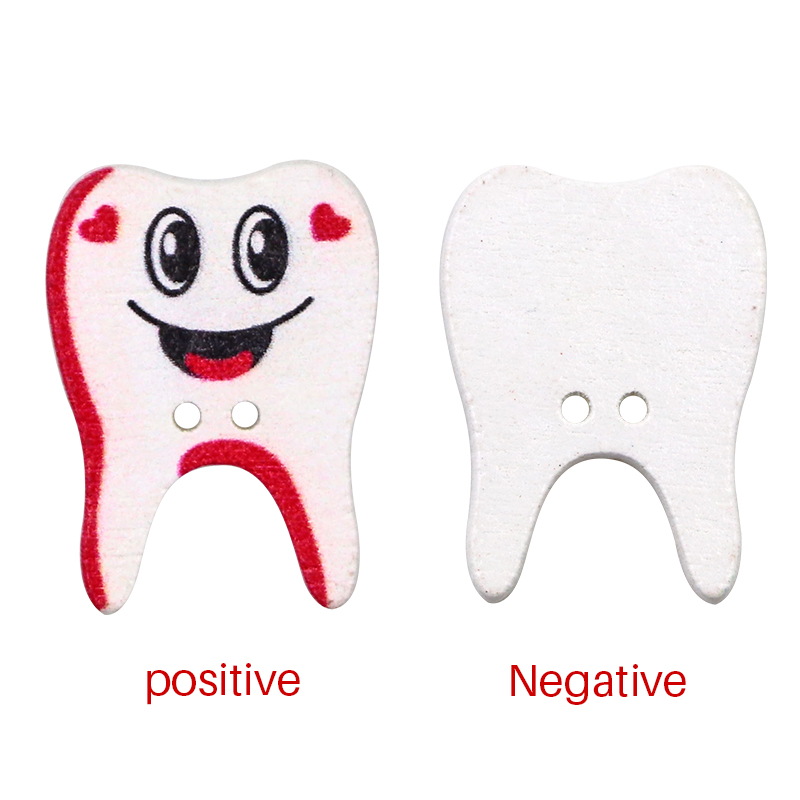 50/100pcs Wooden Button Tooth  - огляд і ціна Embellishments For Scrapbooking