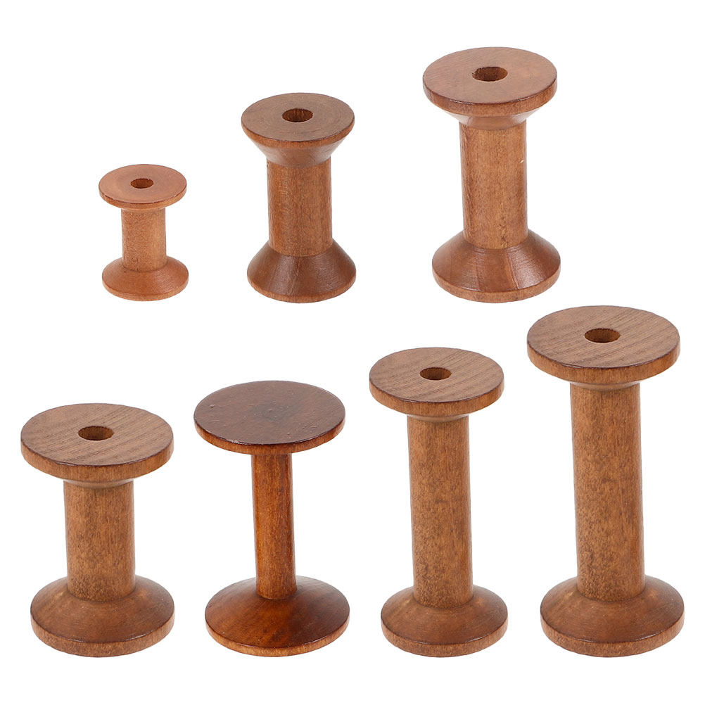 7Pcs Wooden Thread Spools Empt - огляд і ціна Embroidery Craft