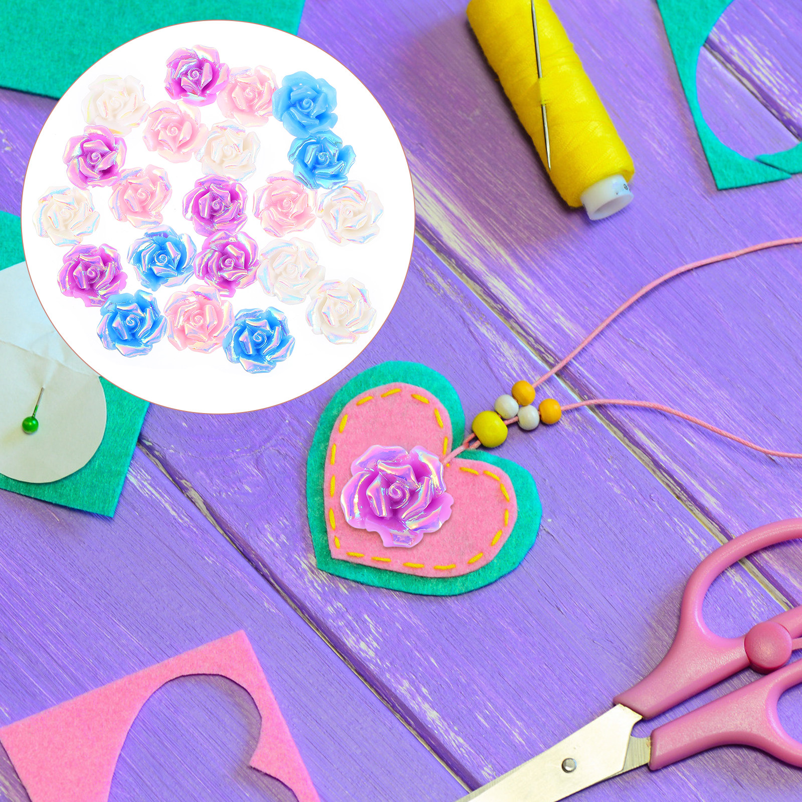20Pcs Rose Flower Phone Case A - огляд і ціна Craft Embellishments