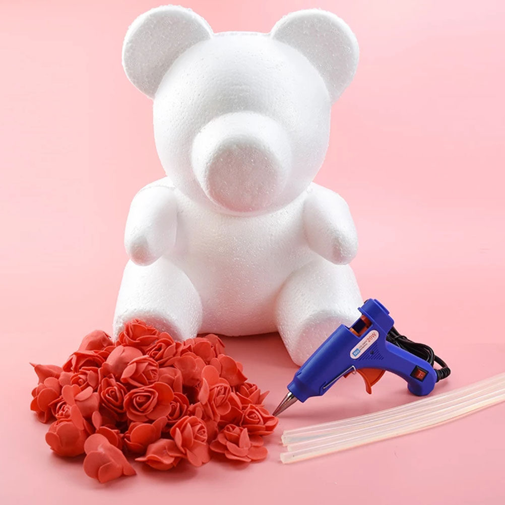 2Pcs White Foam Bear Ornament  - огляд і ціна Craft Embellishments
