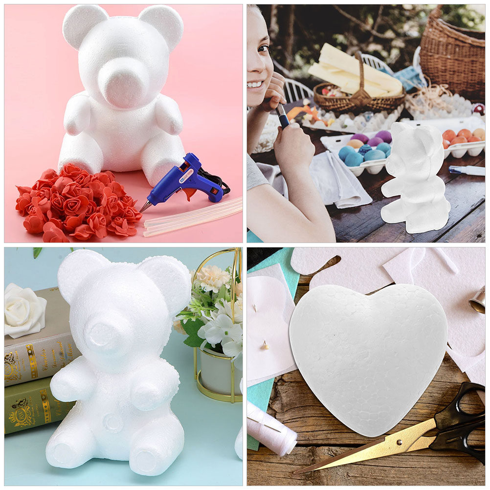 2Pcs White Foam Bear Ornament  - огляд і ціна Craft Embellishments