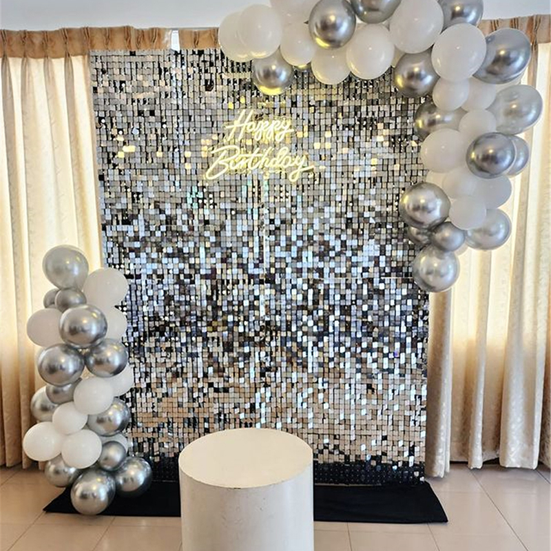 18Pcs Silver Shimmer Wall Pane - огляд і ціна Sequin Fabric Panel