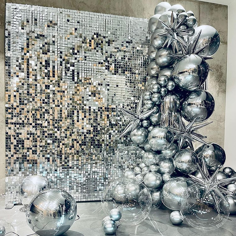 18Pcs Silver Shimmer Wall Pane - огляд і ціна Sequin Fabric Panel