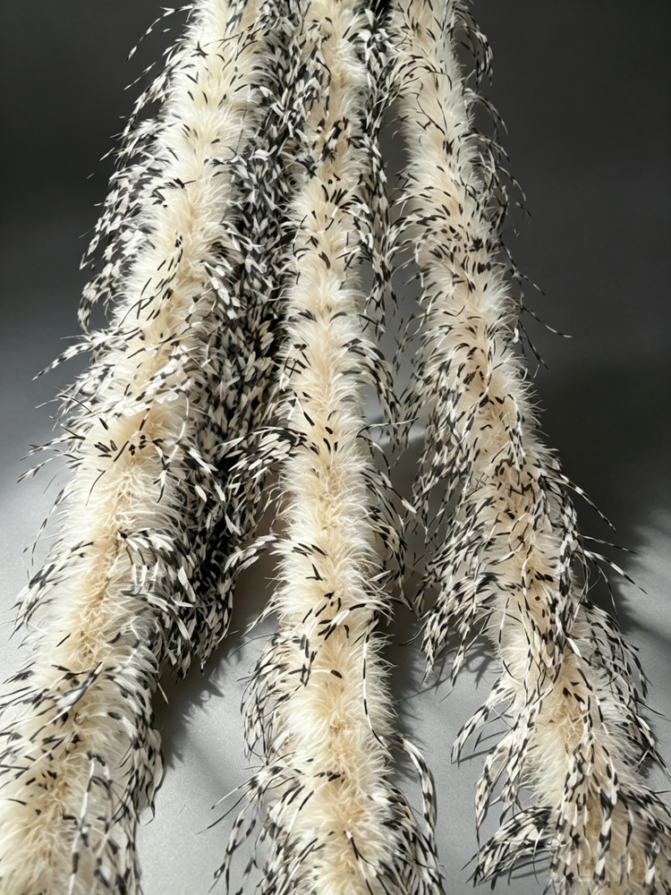 2Yards/lot Luxury Khaki&BLACK& - огляд і ціна Feather Trim Marabou