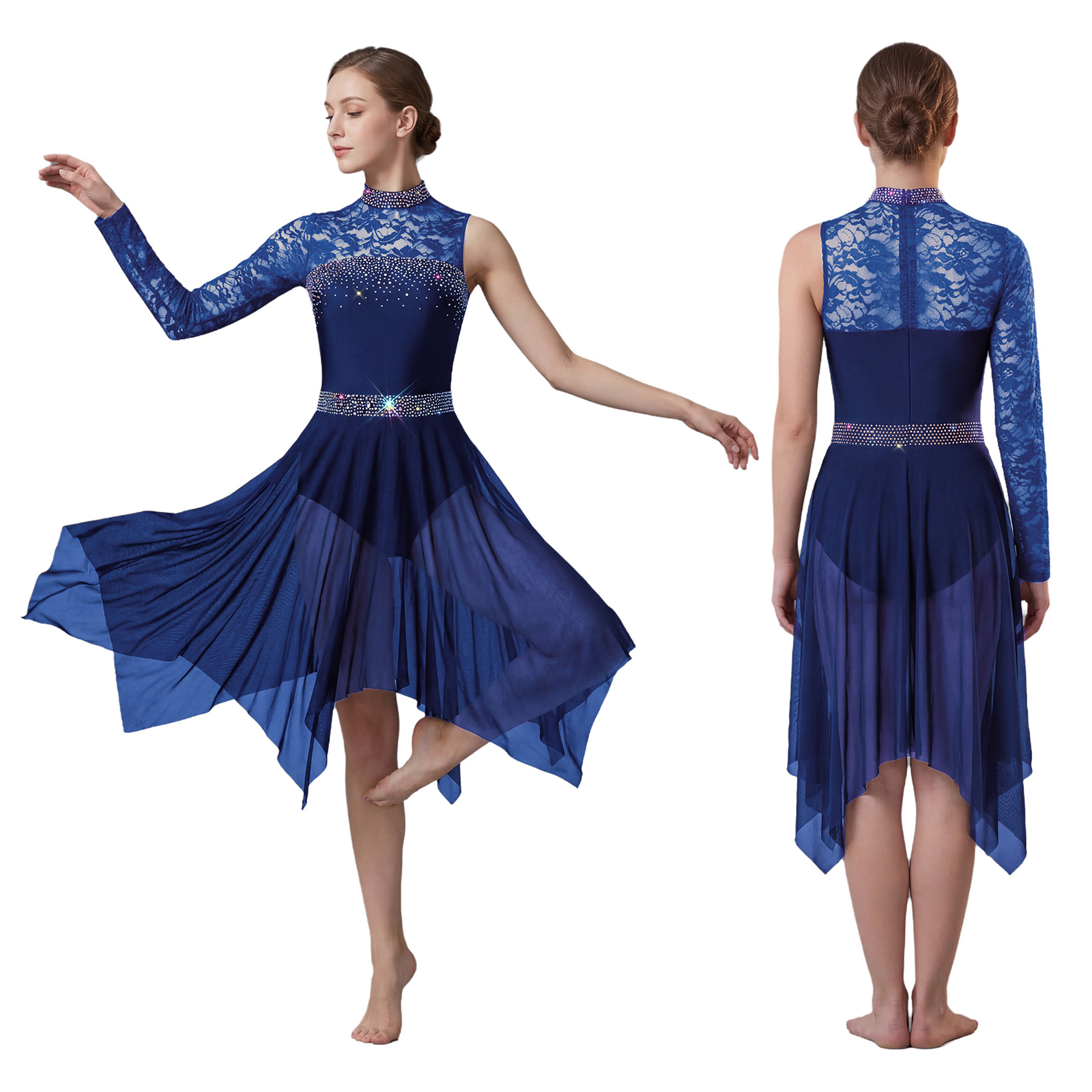 Women Lyrical Figure Skating D - огляд і ціна Rhinestone Banding Trim