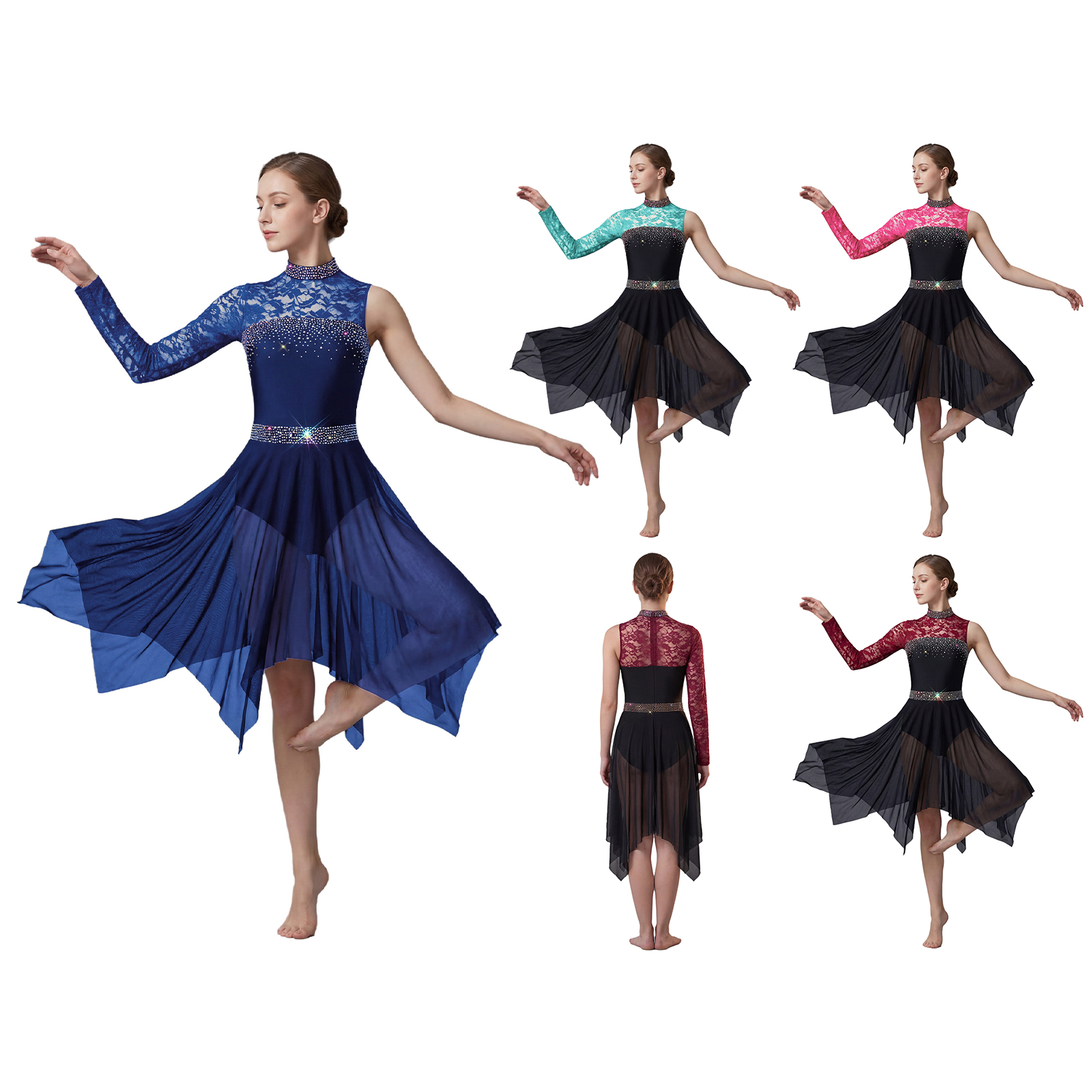 Women Lyrical Figure Skating D - огляд і ціна Rhinestone Banding Trim