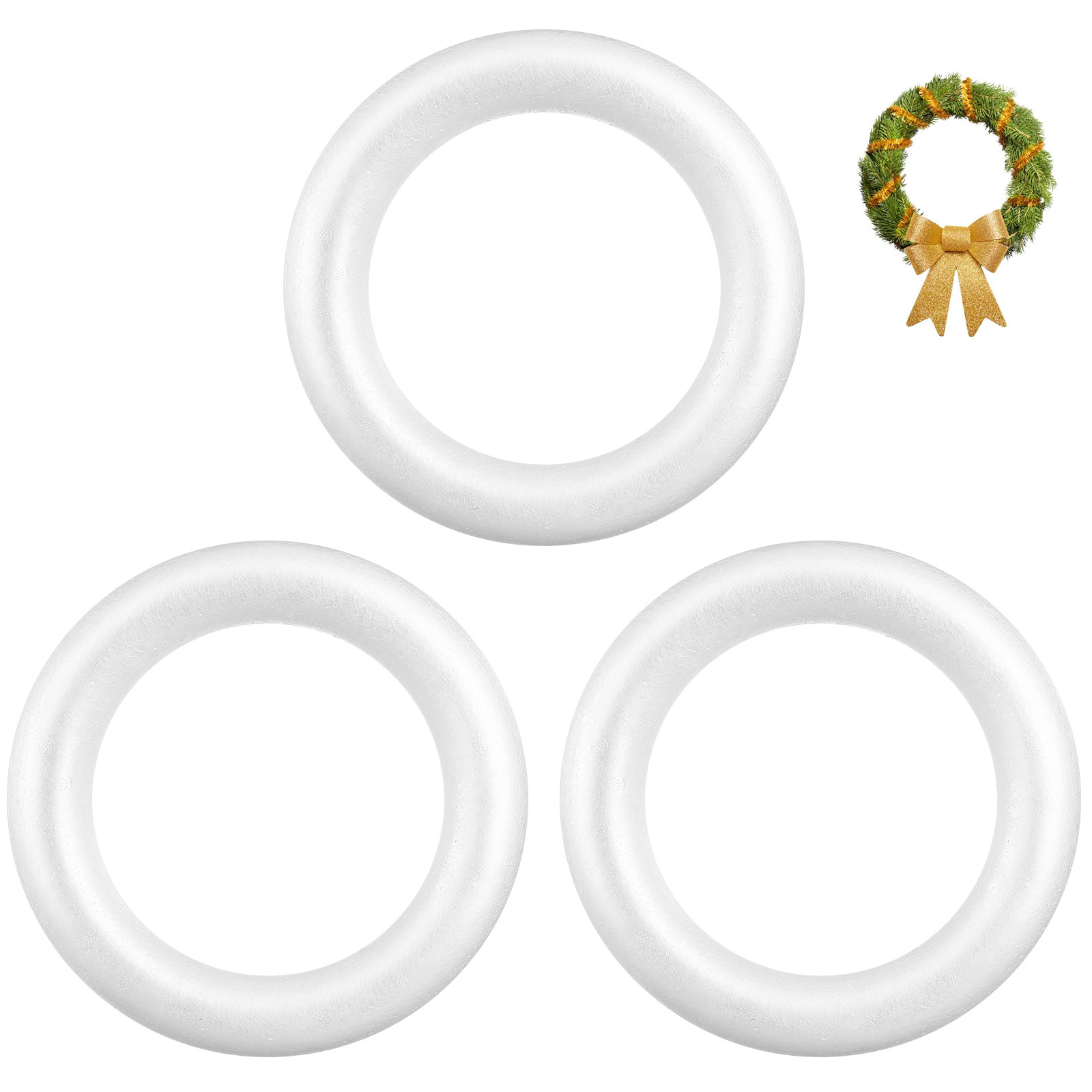 3Pcs White Foam Wreath Circle  - огляд і ціна Craft Embellishments