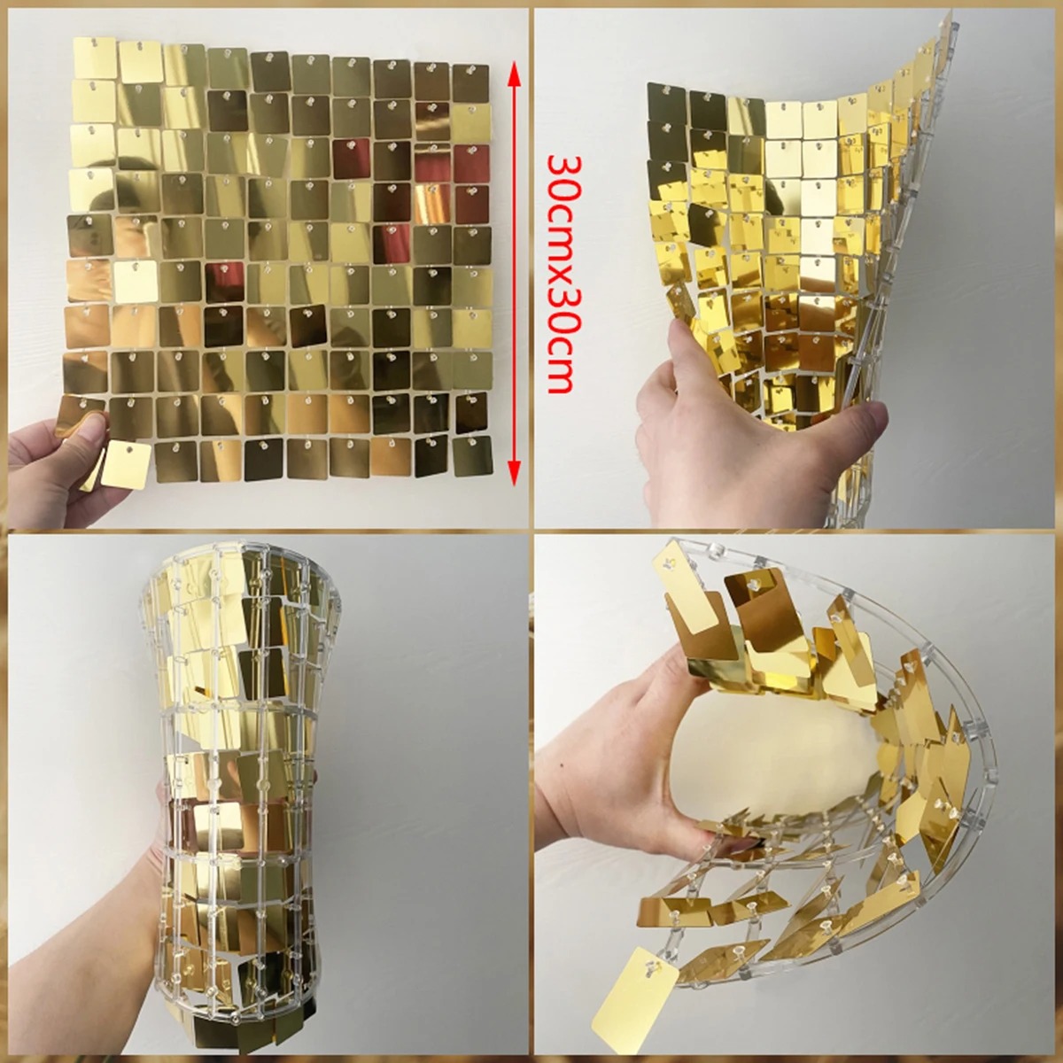 6pcs Shimmer Wall Backdrop Squ - огляд і ціна Sequin Fabric Panel