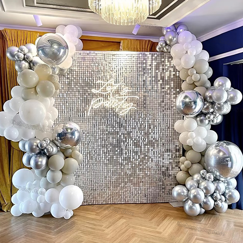 12Pcs Silver Shimmer Wall Back - огляд і ціна Sequin Fabric Panel