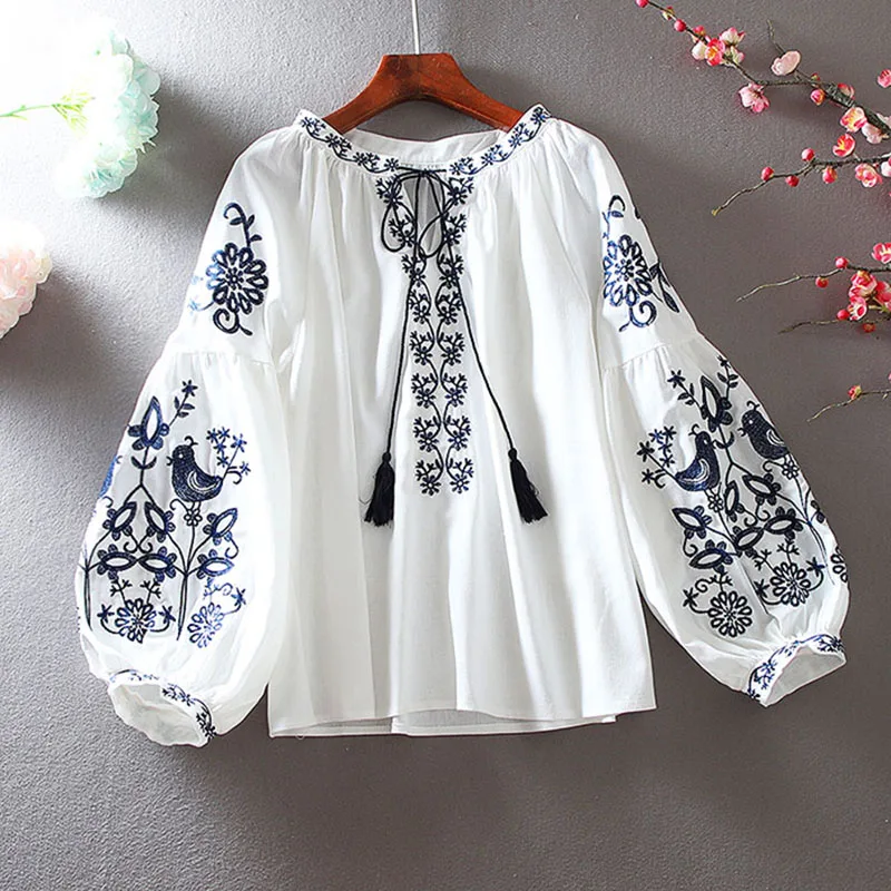 2026 Women's Retro Blouse Nati - огляд і ціна Tassel Fringe Trim